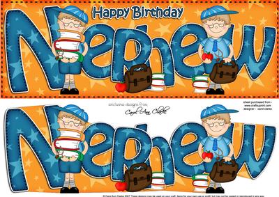 Boyz Birthday Nephew School Boy Large Dl 3D Decoupage
