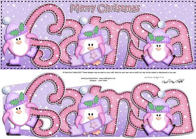Christmas Samsa Large Dl Quick Card & 3D Decoupage