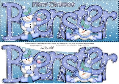 Christmas Benster Large Dl Quick Card & 3D Decoupage