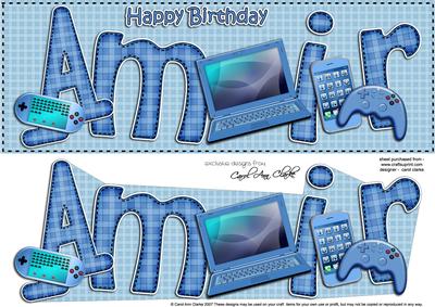 Birthday Amir Gadgets & Gizmos Large Dl 3D Decoupage