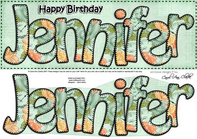 Large Dl Birthday Jennifer Roses Card & 3D Decoupage