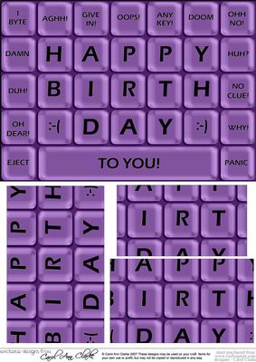 A5 Novelty Fun Computer Keyboard Greetings Pyramage Topper