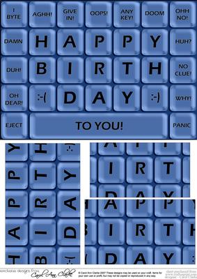 A5 Novelty Fun Computer Keyboard Greetings Pyramage Topper
