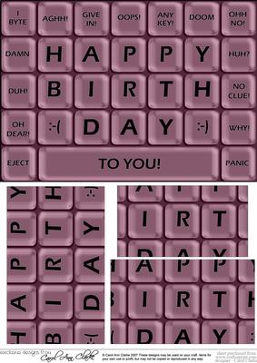 A5 Novelty Fun Computer Keyboard Greetings Pyramage Topper