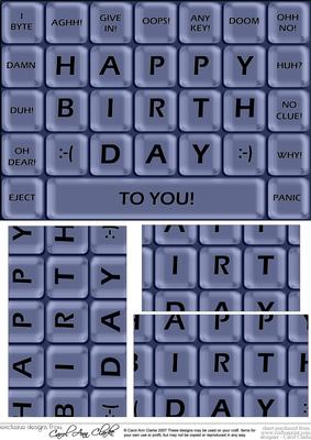 A5 Novelty Fun Computer Keyboard Greetings Pyramage Topper