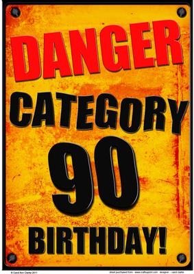 A4 Fun Novelty 90th Birthday Card Topper