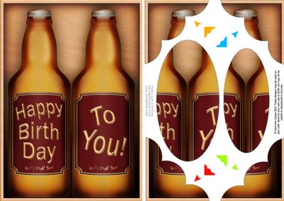 A5 Birthday Beer Gift Set Scallop Corners and Pyramage
