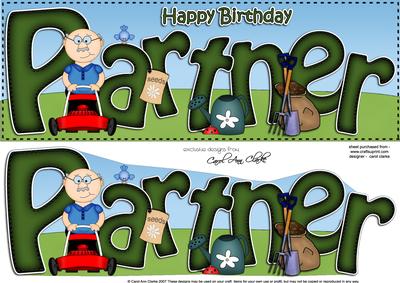 Large Dl Birthday Partner Gardening 3D Decoupage