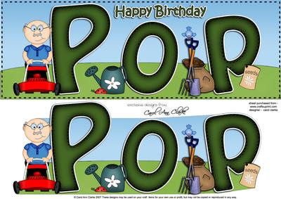 Large Dl Birthday Pop Gardening 3D Decoupage