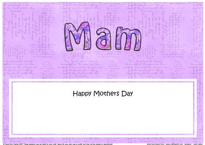 Mothers Day Mam Roses Matching Large Dl Insert