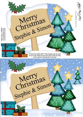 Xmas Personalised Stephie & Simon A5 3D Decoupage