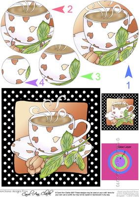 Coffee Time Quick Card with Circle Pyramage