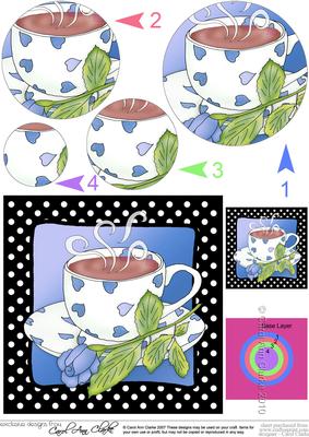 Coffee Time Quick Card with Circle Pyramage