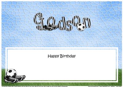 Happy Birthday Godson Football Matching Large Dl Insert