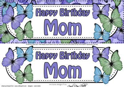 Large Dl Birthday Mom Butterflies Card & 3D Decoupage