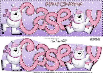 Christmas Casey Large Dl Quick Card & 3D Decoupage