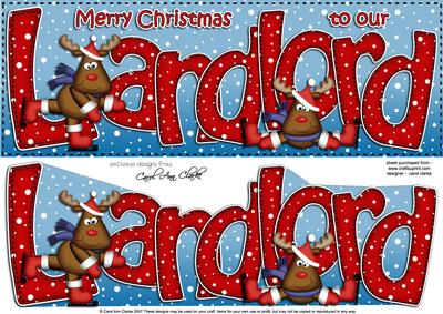 Christmas Landlord Large Dl Quick Card & 3D Decoupage