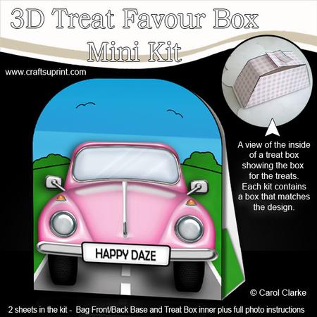 3D Transport Vw Beetle Car Treat or Favour Box Mini Kit
