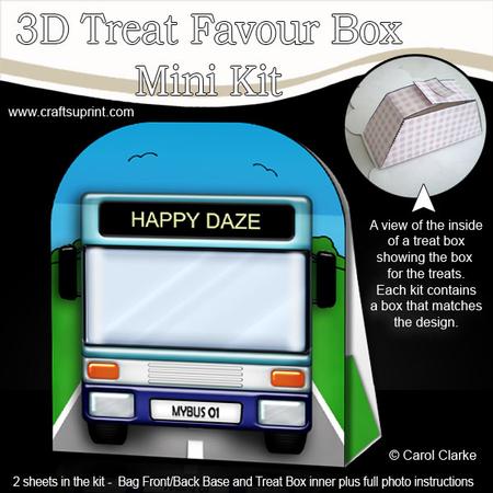 3D Transport Single Decker Bus Treat or Favour Box Mini Kit