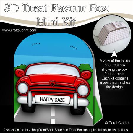 3D Transport Sports Car Treat or Favour Box Mini Kit