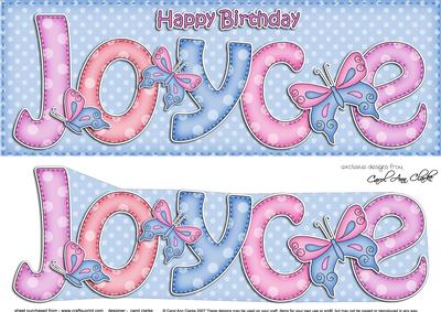 Large Dl Birthday Joyce Butterflies Card & 3D Decoupage