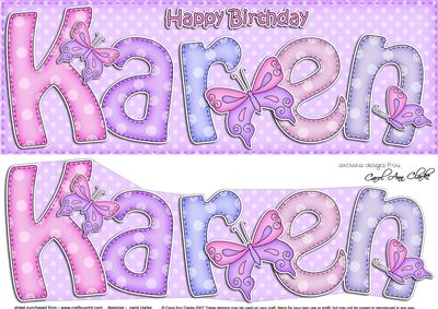 Large Dl Birthday Karen Butterflies Card & 3D Decoupage