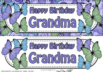 Large Dl Birthday Grandma Butterflies Card & 3D Decoupage