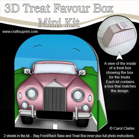 3D Transport Rolls Royce Car Treat or Favour Box Mini Kit