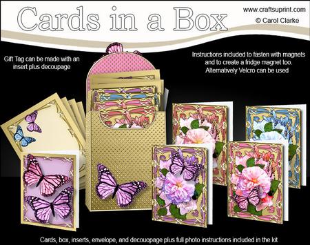 Rose Bouquet Cards in a Box & Fridge Magnet