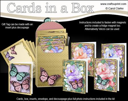 Pastel Roses Cards in a Box & Fridge Magnet