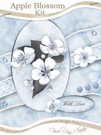 Apple Blossom Kit in Powder Blue with Step by Step Decoupage