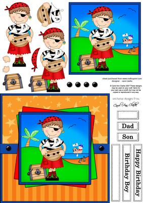 Boyz Joze the Pirate Quick Card with 3D Decoupage