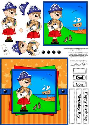 Boyz Joze the Pirate Quick Card with 3D Decoupage