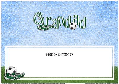Happy Birthday Grandad Football Matching Large Dl Insert