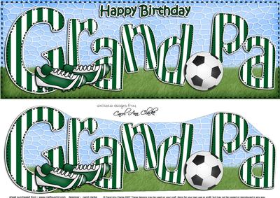 Large Dl Birthday Grandpa Football Card & 3D Decoupage