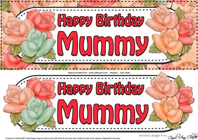 Large Dl Birthday Mummy Roses Quick Card & 3D Decoupage