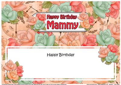 Birthday Mammy Roses Matching Large Dl Insert