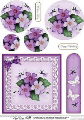 Pretty Viola Quick Card with Circle Pyramage Topper