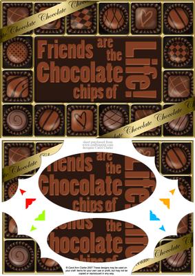 A5 Chocolate Greetings Scallop Corners N Pyramage