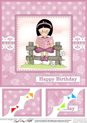 8 x 8 Girlz Roz Birthday Scalloped Corner Topper
