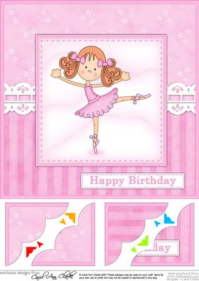8 x 8 Girlz Betzi Ballerina Birthday Scalloped Corner Topper