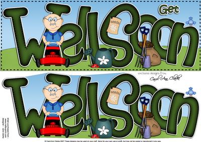 Large Dl Get Well Soon Gardening 3D Decoupage