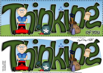 Large Dl Thinking of You Gardening 3D Decoupage
