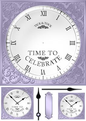 8 x 8 Time to Celebrate Clock Topper with 3D Decoupage Hands