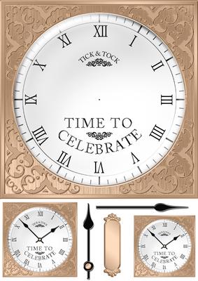 8 x 8 Time to Celebrate Clock Topper with 3D Decoupage Hands