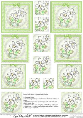 Fluttery Butterfly & Flower Pyramage Sheet