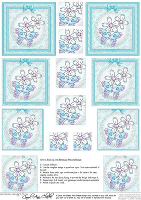 Fluttery Butterfly & Flower Pyramage Sheet