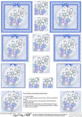 Fluttery Butterfly & Flower Pyramage Sheet