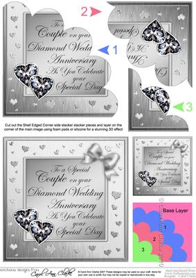 Elegant Hearts Diamond Wedding Anniversary Shell Stacker