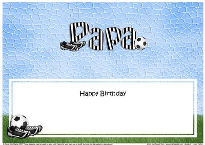 Birthday Papa Football Large Dl Matching Insert